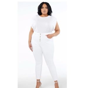 Good American GOOD CURVE SKINNY CROP white size 20